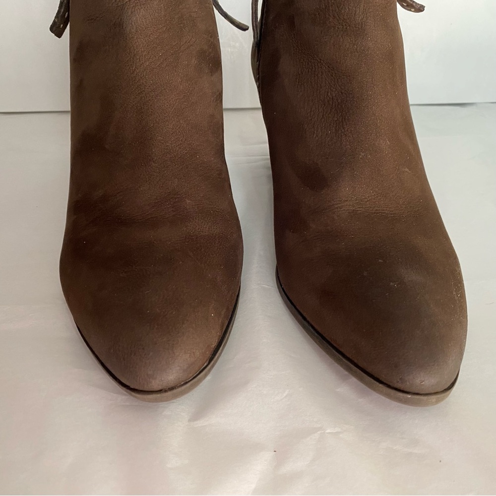 Frye Judy Leather Side-Zip Ankle Bootie Dark Brown Size 8 - Picture 4 of 13
